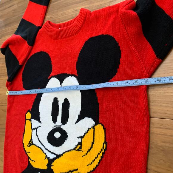 Vintage Red Mickey Face Crewneck Sweater ~ Medium Mickey and Co - Picture 9 of 13